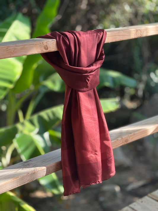 Bordo İpek Ferahlığı %100 İpek Şal