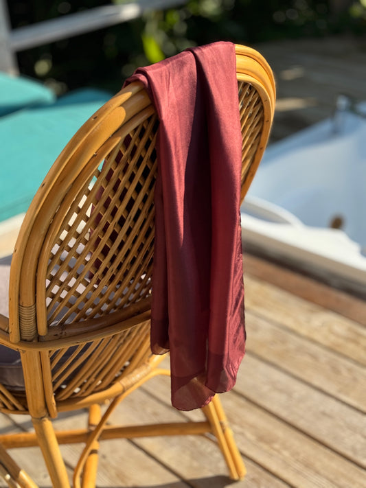 Bordo İpek Ferahlığı %100 İpek Şal